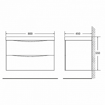 Тумба под раковину BelBagno Marino 80 MARINO-800-2C-SO-WO-P подвесная Rovere Bianco