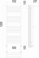 Полотенцесушитель Аврора с 2-мя/п П22 500х1200Terminus