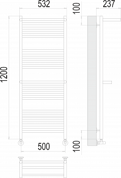 Полотенцесушитель Аврора с 2-мя/п П22 500х1200Terminus