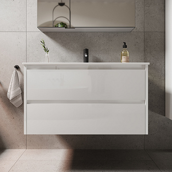 Тумба под раковину Sancos Libra 90 LB90W подвесная Белый глянец