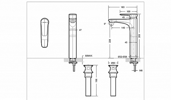 Смеситель для раковины Bravat Source F1173218CP-A-ENG Хром