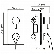 Смеситель для душа WasserKRAFT Sauer 7171 Золото