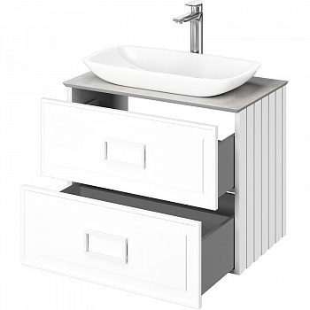 Тумба под раковину Avanti Eleganta Double 80 5631 подвесная Белая матовая