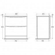 Тумба под раковину BelBagno 80 ACQUA-800-2C-PIA-BL Bianco Lucido