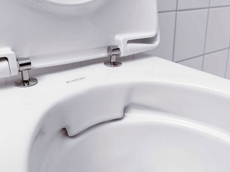 Комплект унитаза Geberit Renova 500.124.TC.R с инсталляцией Duofix с сиденьем Микролифт и клавишей смыва Хром глянцевый