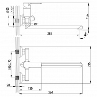 Смеситель для ванны Lemark Plus Grace LM1551C универсальный Хром