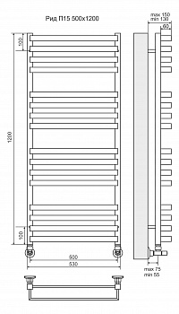 Полотенцесушитель Рид П16 500х1200Terminus