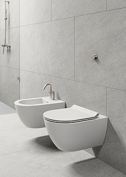 Биде GSI Pura 8865111 подвесное Белое глянцевое