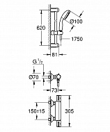 Смеситель для душа Grohe Grohtherm 800 34565001 Хром