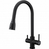 Смеситель для кухни Paulmark Lange La214212-418 Черный металлик