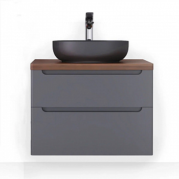 Тумба под раковину Jorno Wood 80 wood.01.80/P/GR подвесная Серая