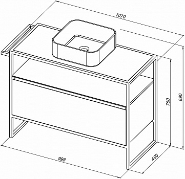 Тумба под раковину Allen Brau Priority 100 1.31003.PWM Папирус матовый