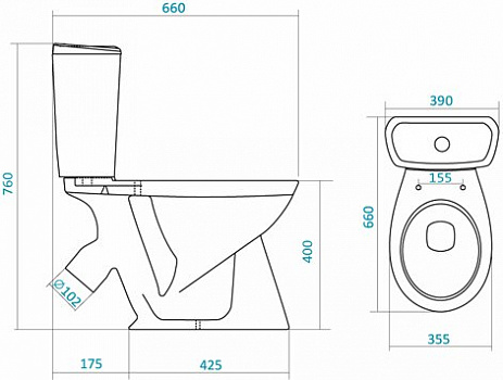 Унитаз напольный Santek Бриз 1.WH30.2.138