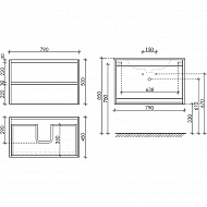 Тумба под раковину Sancos Libra 80 LB80W подвесная Белый глянец