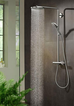 Душевая система Hansgrohe Raindance Select S Showerpipe 27633670 с термостатом Черный матовый