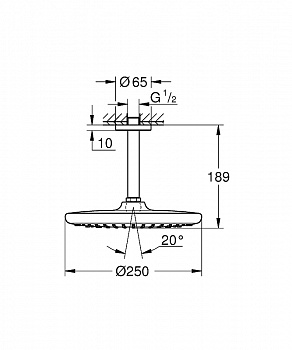 Верхний душ Grohe Tempesta 250 26669000 Хром