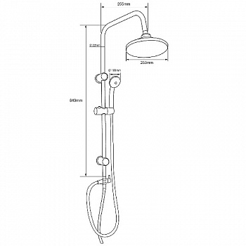 Душевая система Aquanet Passion R AF300-70-R-B 261836 Черная матовая