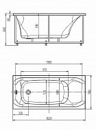 Акриловая ванна Aquatek Альфа 150х70 ALF150-0000038 без гидромассажа без панелей с каркасом (разборный) со слив-переливом