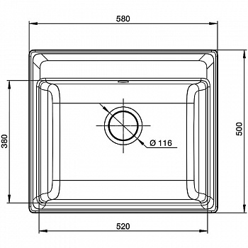 Кухонная мойка GranFest Vertex GF-V-580 Иней
