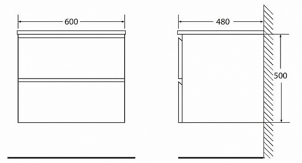 Тумба под раковину BelBagno Luce 60 LUCE-600-2C-SO-PT подвесная Stone