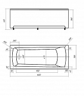 Акриловая ванна Aquatek Либра New 160x70 LIB160N-0000006 без гидромассажа без панелей с каркасом (разборный) со слив-переливом (слева)