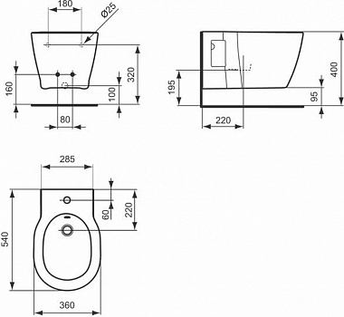 Биде Ideal Standard Connect E799701 подвесное Белое