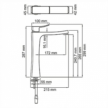 Смеситель для раковины WasserKRAFT Aller 1063H Хром