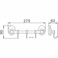 Вешалка для полотенец Haiba HB1615-3 Хром