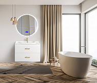 Зеркало BelBagno SPC-RNG-800-LED-TCH-RAD с подсветкой с сенсорным выключателем с bluetooth с термометром с радио