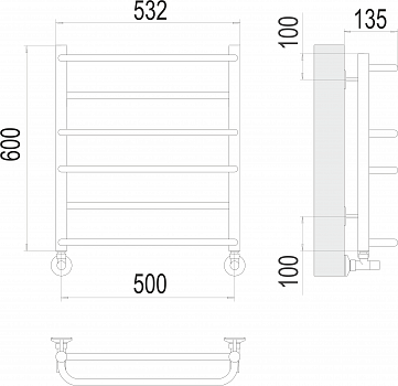 Евромикс П6 500х600 Полотенцесушитель  TERMINUS