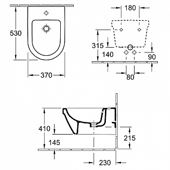 Биде Villeroy&Boch Architectura 54840001 подвесное Альпийский белый