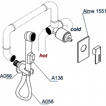 Гигиенический душ со смесителем WasserKRAFT Alme A15156 Хром