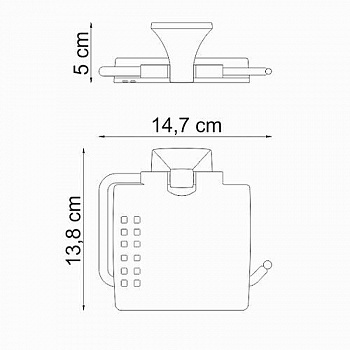 Держатель туалетной бумаги WasserKRAFT Wern K-2525 с крышкой Хром