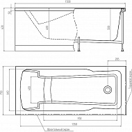 Акриловая ванна Timo Hella 150x75 HELLA1575 без гидромассажа