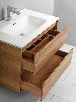 Тумба под раковину BelBagno Kraft 90 KRAFT-900-2C-SO-RGB подвесная Белый дуб Галифакс