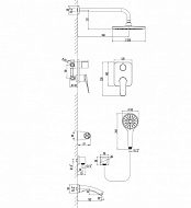 Душевая система Lemark Bronx LM3722BL Черная