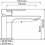 Смеситель для раковины WasserKRAFT Elbе 7403 Черный матовый Хром