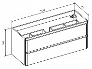 Тумба под раковину BelBagno 120 ALBANO-1200-2C-SO-BL подвесная Bianco Lucido