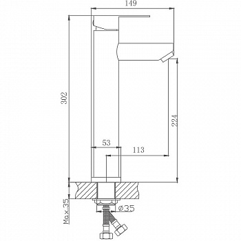 Смеситель для раковины Haiba HB11801 Нержавеющая сталь