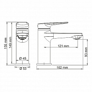 Смеситель для раковины WasserKRAFT Wiese 8403 Оружейная сталь