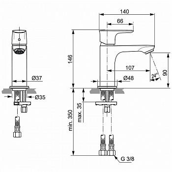 Смеситель для раковины Ideal Standard Connect Air A7010AA Хром