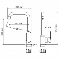 Смеситель для кухни WasserKRAFT Mindel 8507 Белый матовый