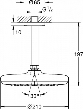 Верхний душ Grohe Tempesta 210 26413000 Хром
