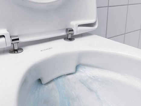 Комплект унитаза Geberit Renova 500.124.TC.R с инсталляцией Duofix с сиденьем Микролифт и клавишей смыва Хром глянцевый