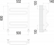 Юпитер П6 500х600 Полотенцесушитель  TERMINUS