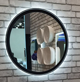 Зеркало Art&Max Napoli AM-Nap-800-DS-F с подсветкой с бесконтактным выключателем Черное матовое