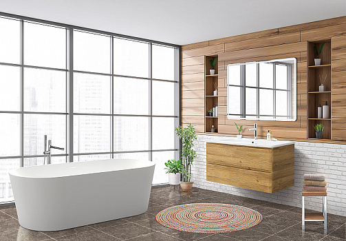 Тумба под раковину BelBagno 105 ALBANO-CER-1050-2C-SO-RR подвесная Rovere Rustico