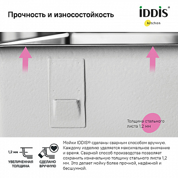 Кухонная мойка Iddis Edifice 75 EDI75S2i77 Сатин
