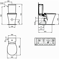 Унитаз компакт Ideal Standard Connect Air E013701 без бачка и сиденья