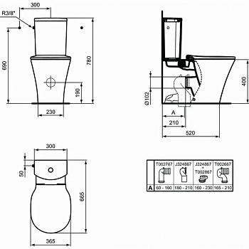 Унитаз компакт Ideal Standard Connect Air E013701 без бачка и сиденья